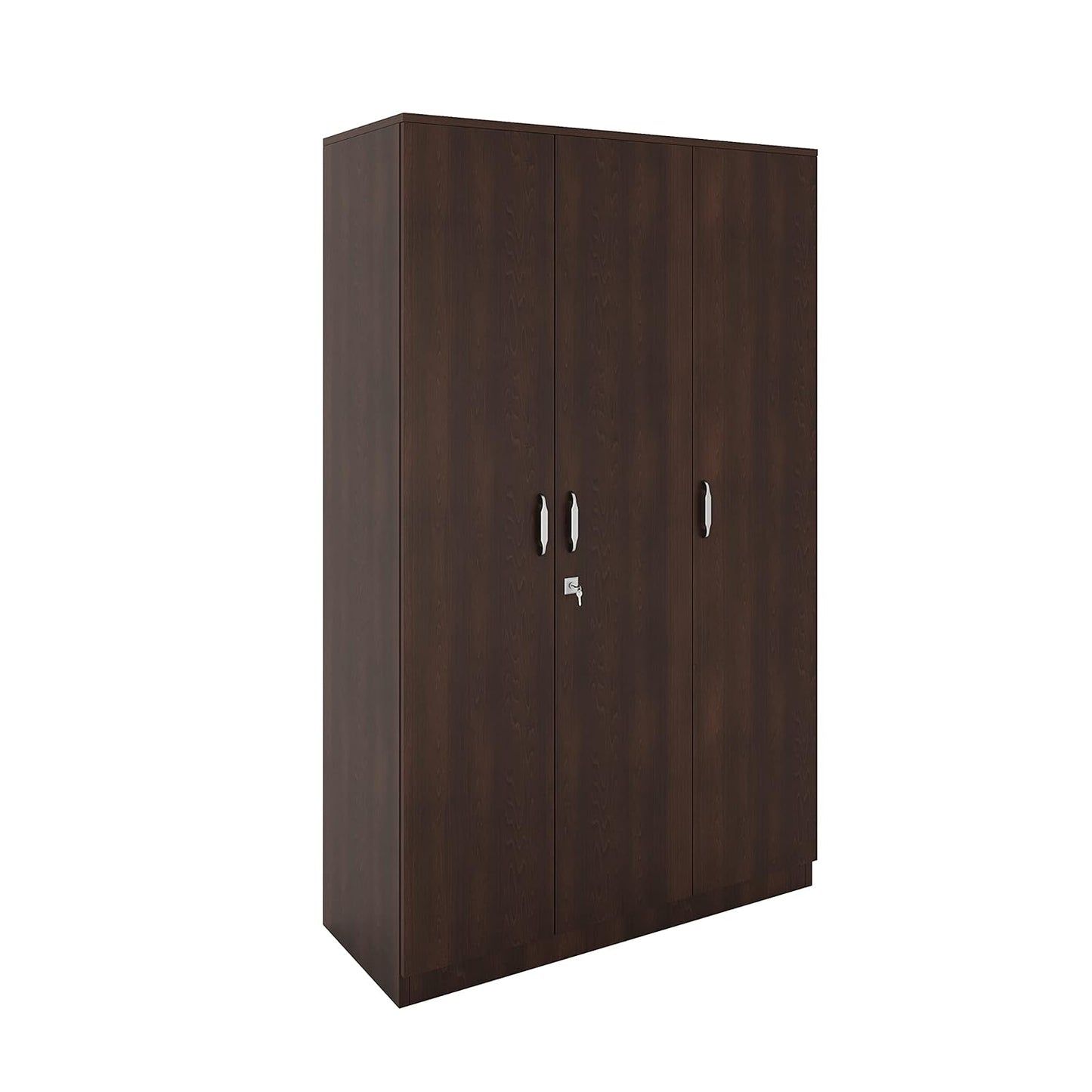 Nilkamal Willy Engineered Wood 3 Door Wardrobe with 1 Hanging Rod and 6 Shelves | 1 Year Warranty | Bedroom Wardrobe (Color - New Wenge, Delivery Condition - Knock Down)