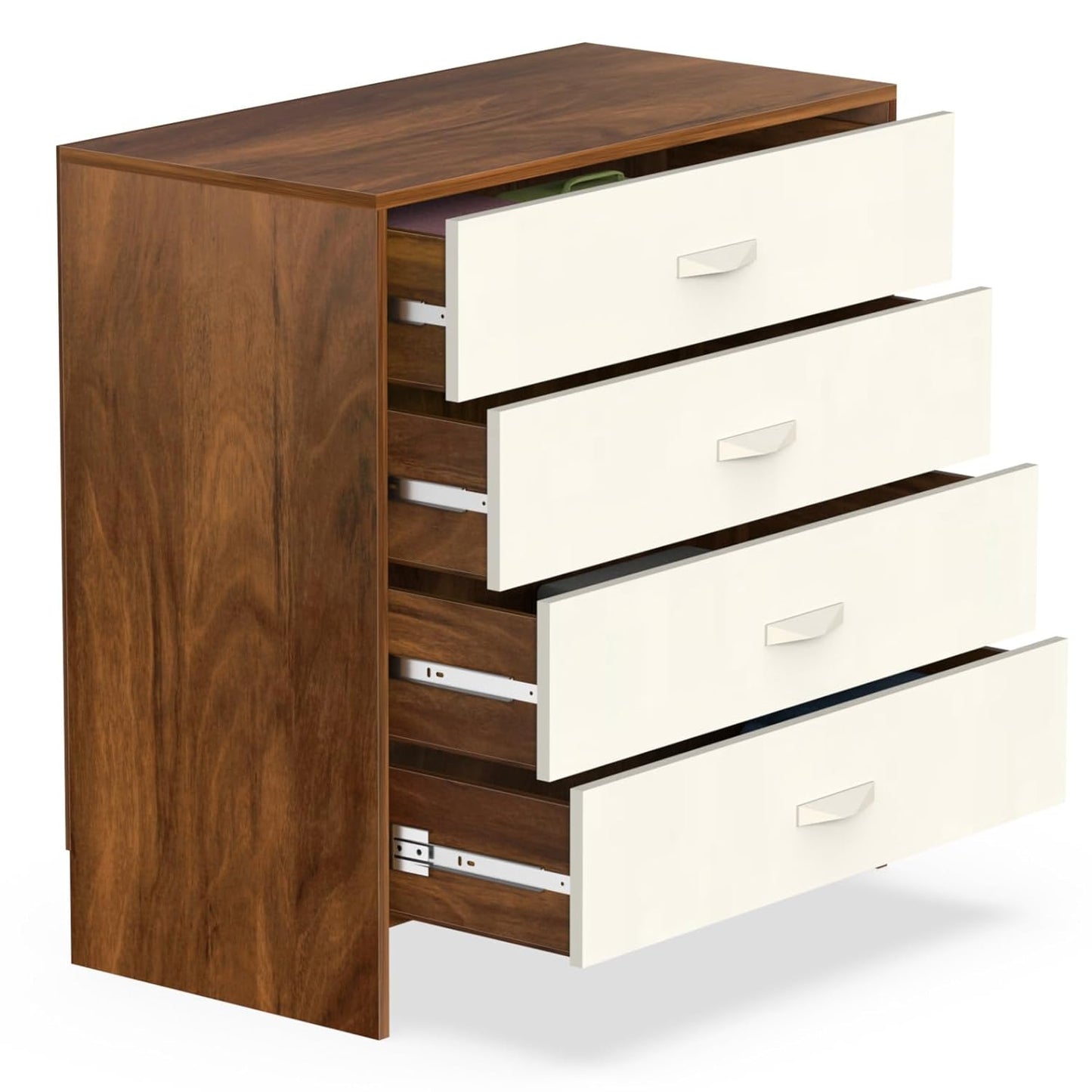 BLUEWUD Colove Engineered Wood Multipurpose Modular Chest of Drawers, Wooden Drawer Storage Organizer Cabinet for Living Room Bedroom Home Furniture (Brown Maple & White)