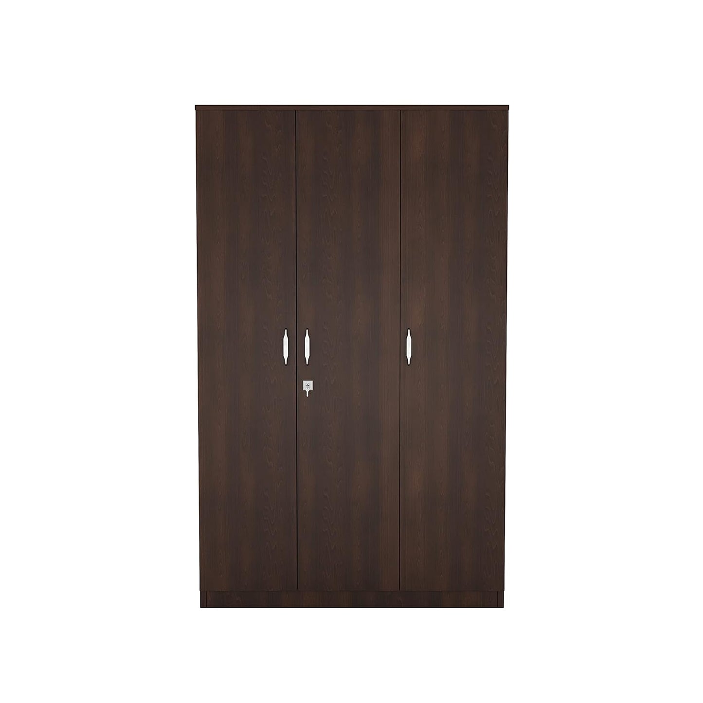 Nilkamal Willy Engineered Wood 3 Door Wardrobe with 1 Hanging Rod and 6 Shelves | 1 Year Warranty | Bedroom Wardrobe (Color - New Wenge, Delivery Condition - Knock Down)