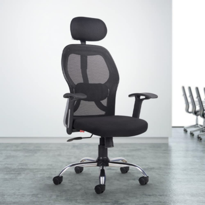 Mesh High Back Office Chair/Study Chair/Computer Chair/Revolving Chair/Desk Chair for Work from Home Metal Base Seat Height Adjustable