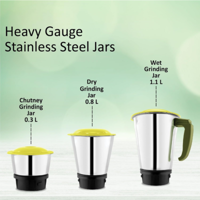 MCCOY- Gem 500 watt Mixer Grinder 3 Jars (Emerald)