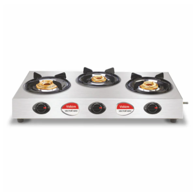 VIDIEM VECTOR NERO (Silver) | Stainless Steel Gas Stove