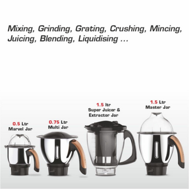 Vidiem Metallica Bronze|Mixer Grinder 1000 Watt with 3 Jars & 1 Juicer